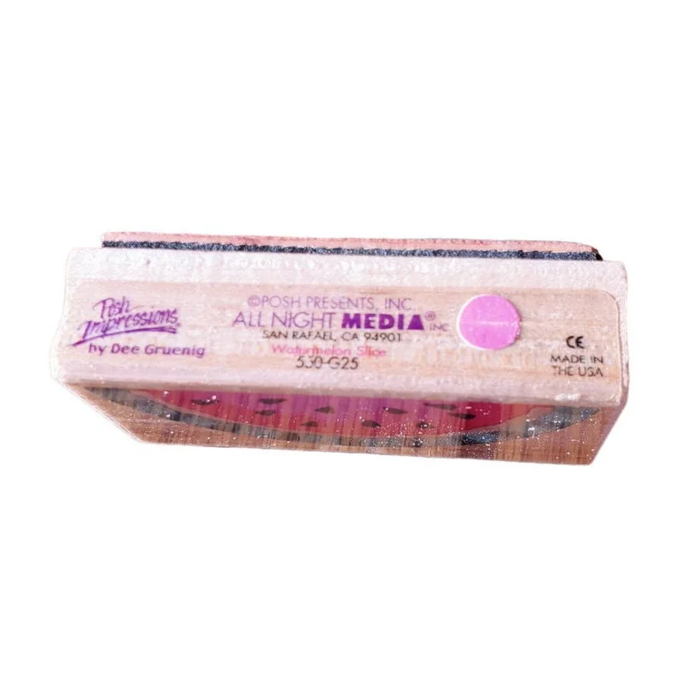All Night Media Posh Impressions Watermelon Slice 550-G25 Wood Mounted Stamp